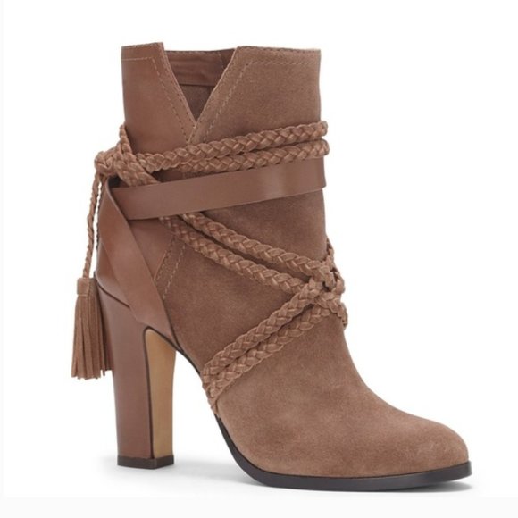 Vince Camuto Shoes - Vince Camuto Cyndia Heeled Ankle Boots in Taupe NEW